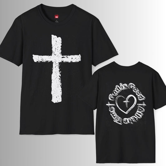 God is Good All the Time Unisex Faith Apparel, Distressed Graphic Tee for Men Woman, Casual Christian Soft Style Crewneck Tee | CA - Ohhh So Swag