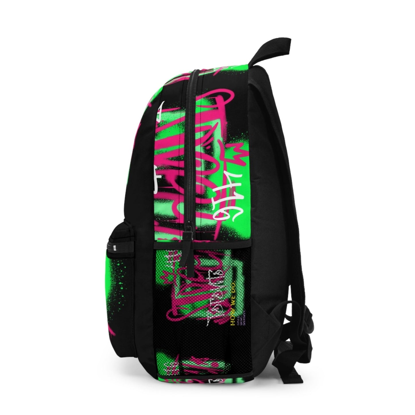 Graffiti Black Backpack with Laptop Compartment - Toronto. How We Do. Style Music Diversity | US - Ohhh So Swag