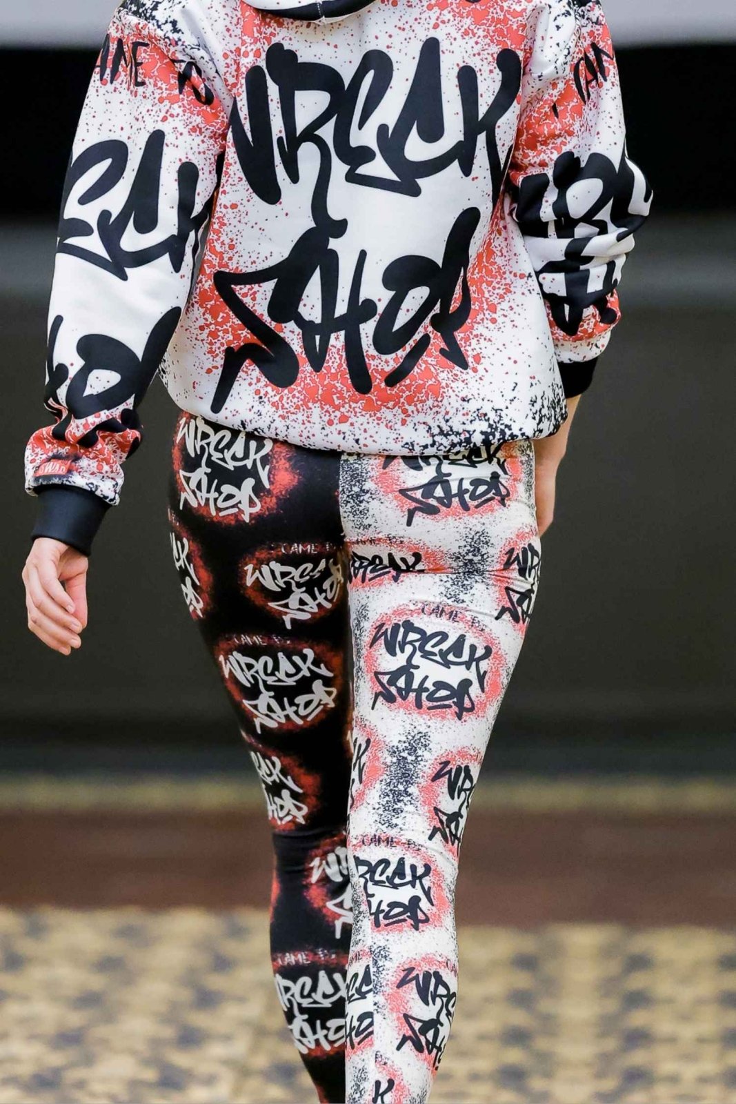 Graffiti Casual Leggings (Black/White Mix - up) - I Came to Wreck Shop | US - Ohhh So Swag