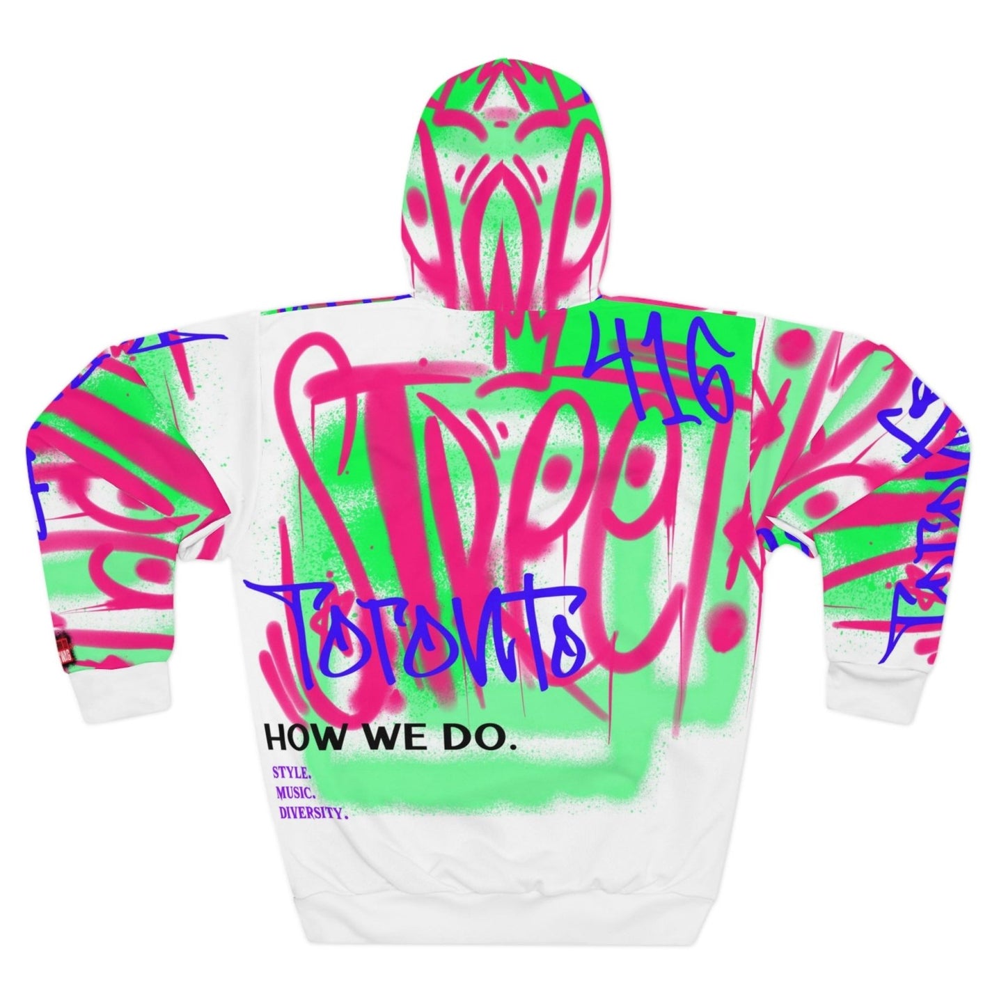 Graffiti White and Neon Toronto Hoodie - Toronto. How We Do. Style. Music. Diversity. | US - Ohhh So Swag