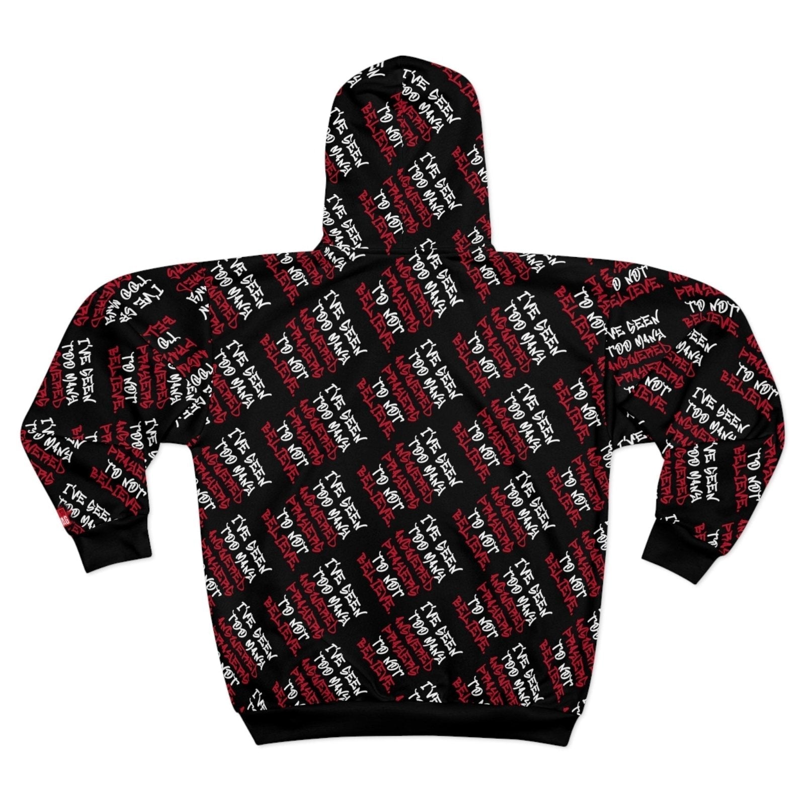 Graphic All - Over Print Full Zip Streetwear Hoodie, Black – I’ve Seen Too Many Answered Prayers to Not Believe | US - Ohhh So Swag