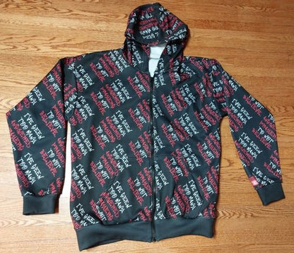 Graphic All - Over Print Full Zip Streetwear Hoodie, Black – I’ve Seen Too Many Answered Prayers to Not Believe | US - Ohhh So Swag