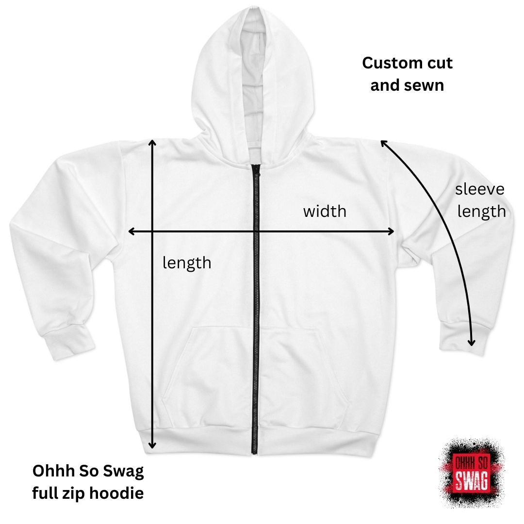 Graphic All - Over Print Full Zip Streetwear Hoodie, Black – I’ve Seen Too Many Answered Prayers to Not Believe | US - Ohhh So Swag