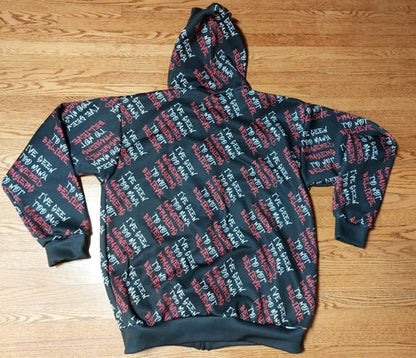 Graphic All - Over Print Full Zip Streetwear Hoodie, Black – I’ve Seen Too Many Answered Prayers to Not Believe | US - Ohhh So Swag