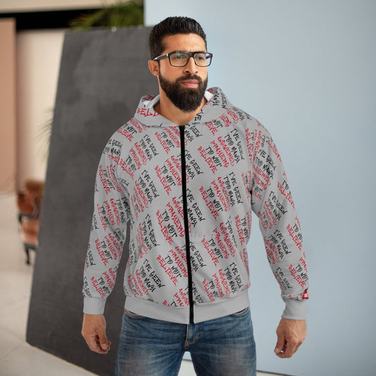 Graphic All - Over Print Full Zip Streetwear Hoodie, Light Grey – I’ve Seen Too Many Answered Prayers to Not Believe | US - Ohhh So Swag