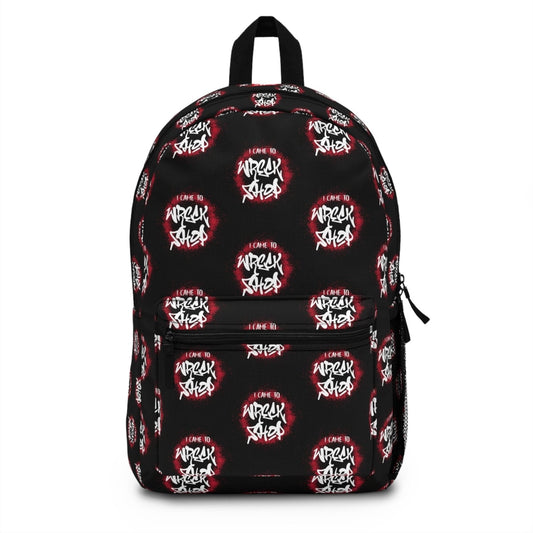 Black Graphic Backpack with Motivational Saying, Hip Hop Graffiti – I Came to Wreck Shop | US