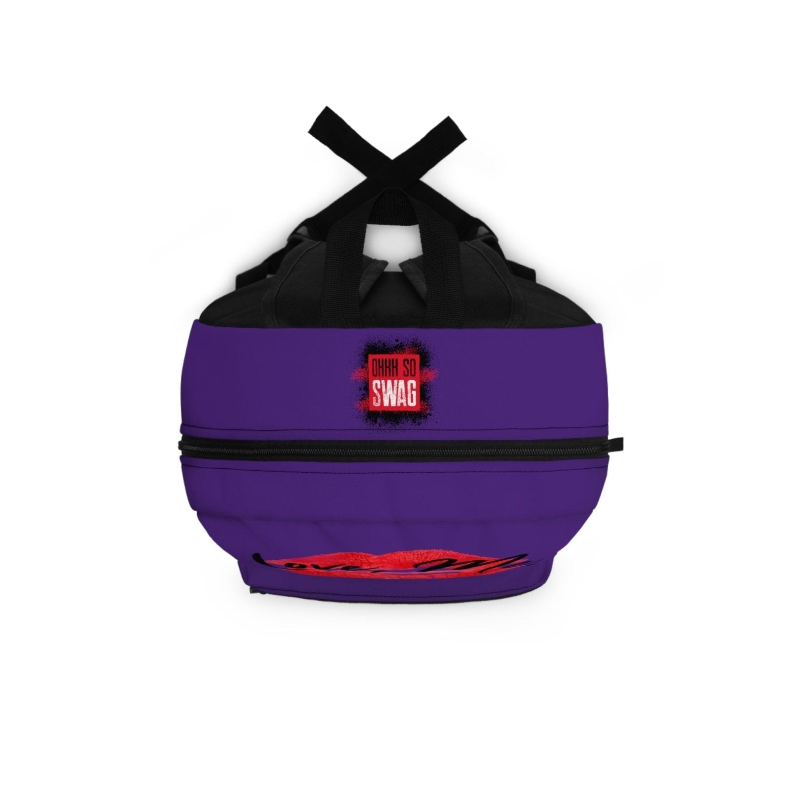 Graphic Backpack, Red Kiss Lips, Green Heart (Purple) – Love, Me. | US - Ohhh So Swag