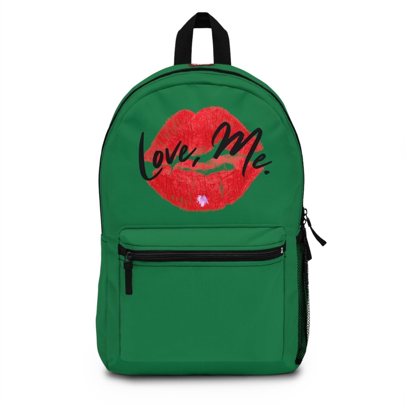 Graphic Backpack, Red Kiss Lips, Purple Heart (Green) – Love, Me. | US - Ohhh So Swag