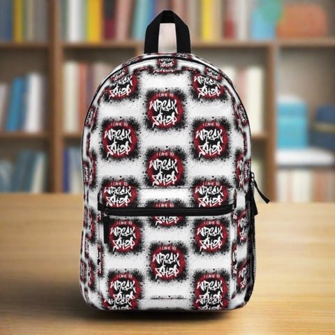 Graphic Backpack (White) – I Came to Wreck Shop | US - Ohhh So Swag