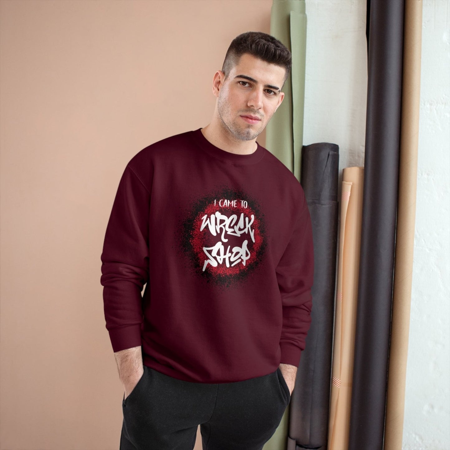 Graphic Champion Sweatshirt – I Came to Wreck Shop | US - Ohhh So Swag