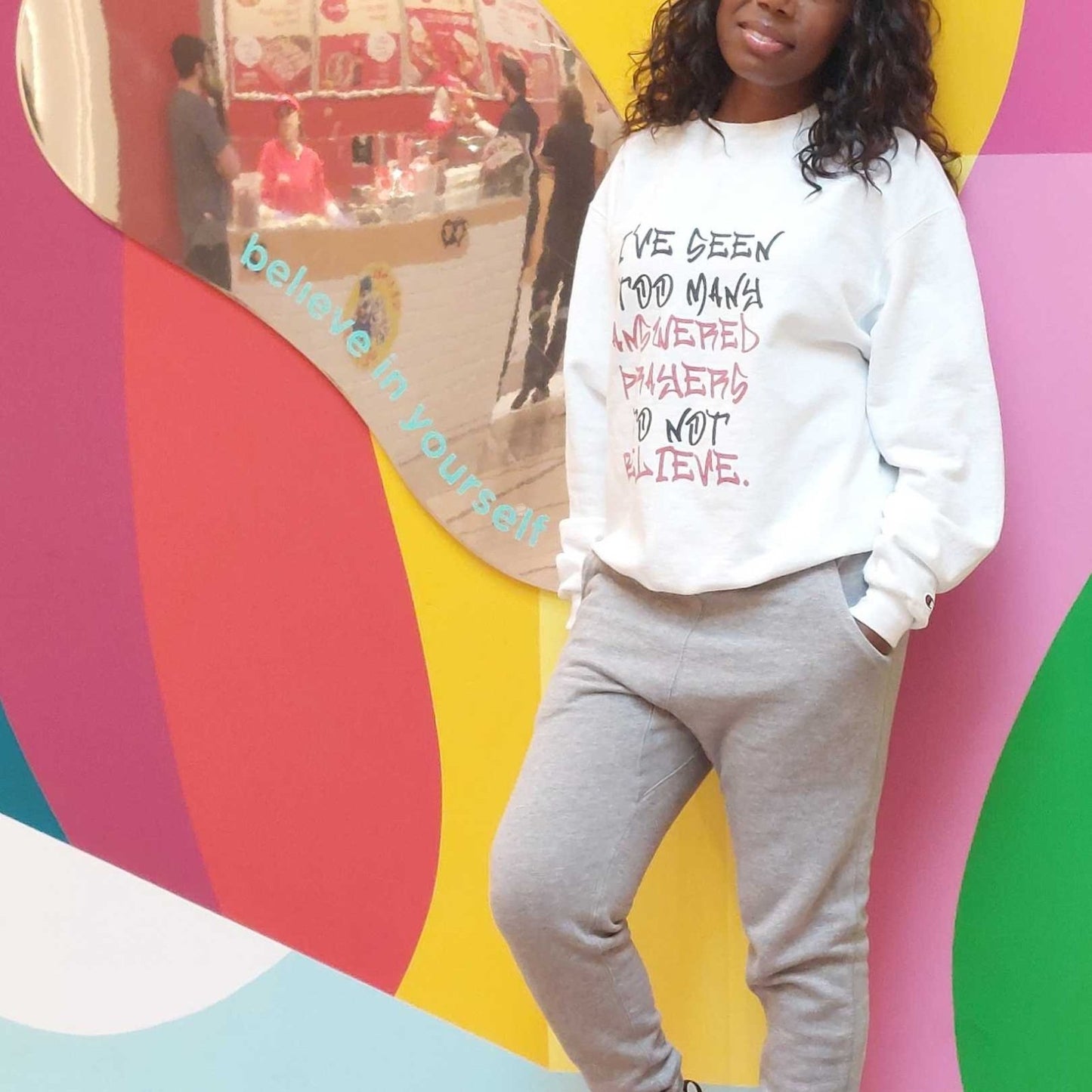 Graphic Champion® Sweatshirt – I’ve Seen Too Many Answered Prayers to Not Believe | US - Ohhh So Swag