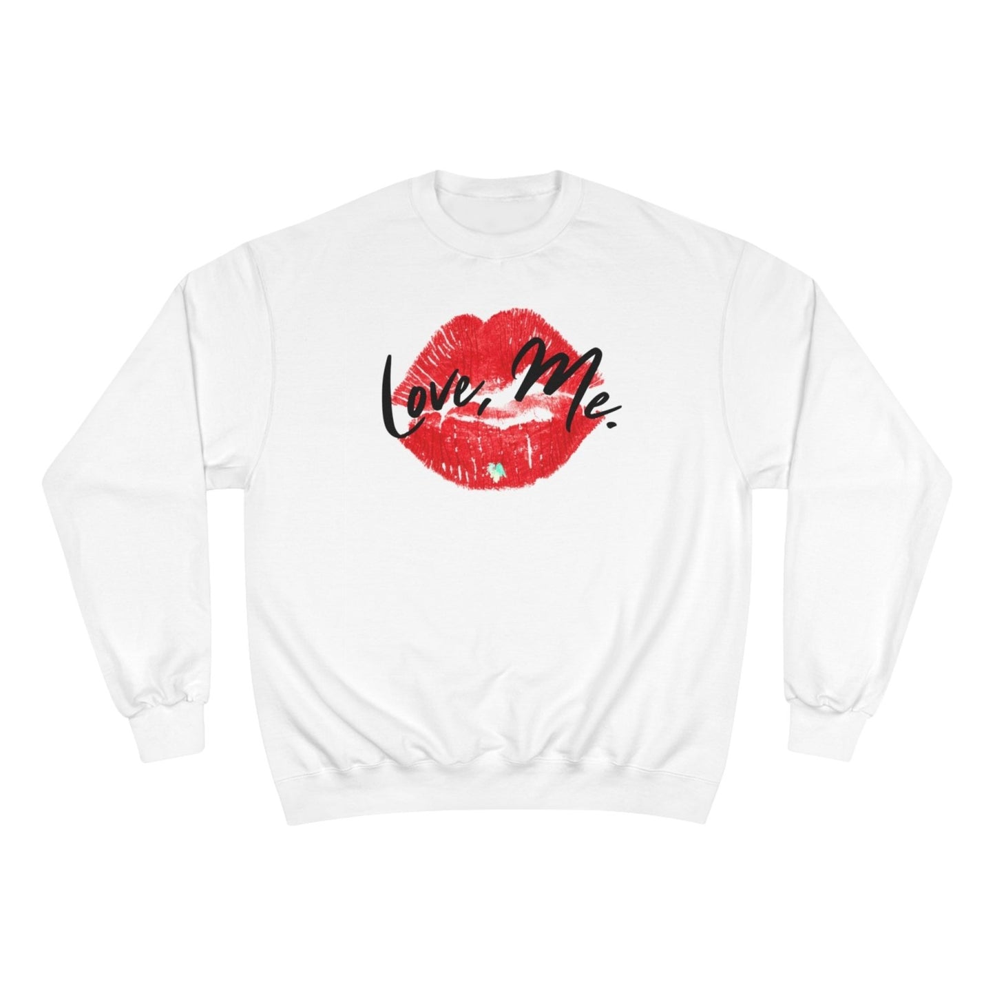 Graphic Champion Sweatshirt, Red Kiss Lips, Green Heart – Love, Me. | US - Ohhh So Swag