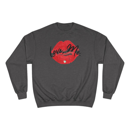 Graphic Champion Sweatshirt, Red Kiss Lips, Green Heart – Love, Me. | US - Ohhh So Swag