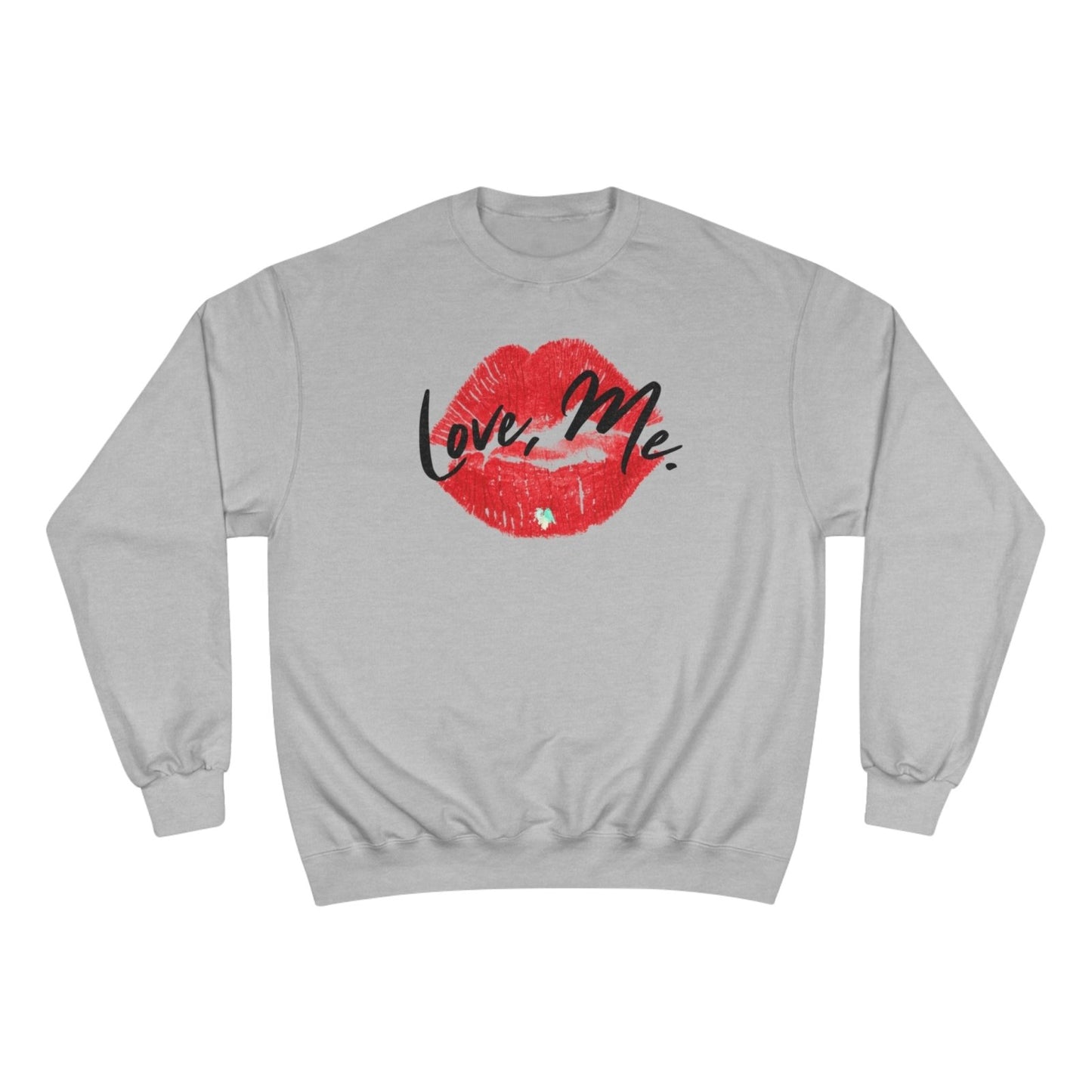 Graphic Champion Sweatshirt, Red Kiss Lips, Green Heart – Love, Me. | US - Ohhh So Swag