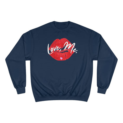 Graphic Champion Sweatshirt, Red Kiss Lips, Purple Heart – Love, Me. | US - Ohhh So Swag