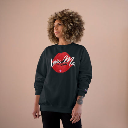 Graphic Champion Sweatshirt, Red Kiss Lips, Purple Heart – Love, Me. | US - Ohhh So Swag