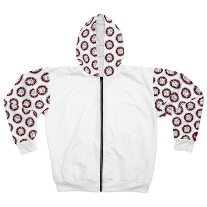 Graphic Full Zip Hoodie, Bold Back Print (White) – I Came to Wreck Shop | US - Ohhh So Swag