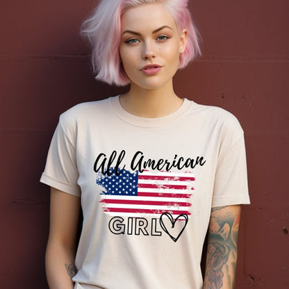 Graphic Tee, Classic Soft Style, Short Sleeve – All American Girl | US - Ohhh So Swag