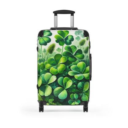 Hard Shell Green Shamrock Suitcase with Lock and Swivel Wheels, Four Leaf Clover Luggage, Custom Gift for Travelers | CA - Ohhh So Swag