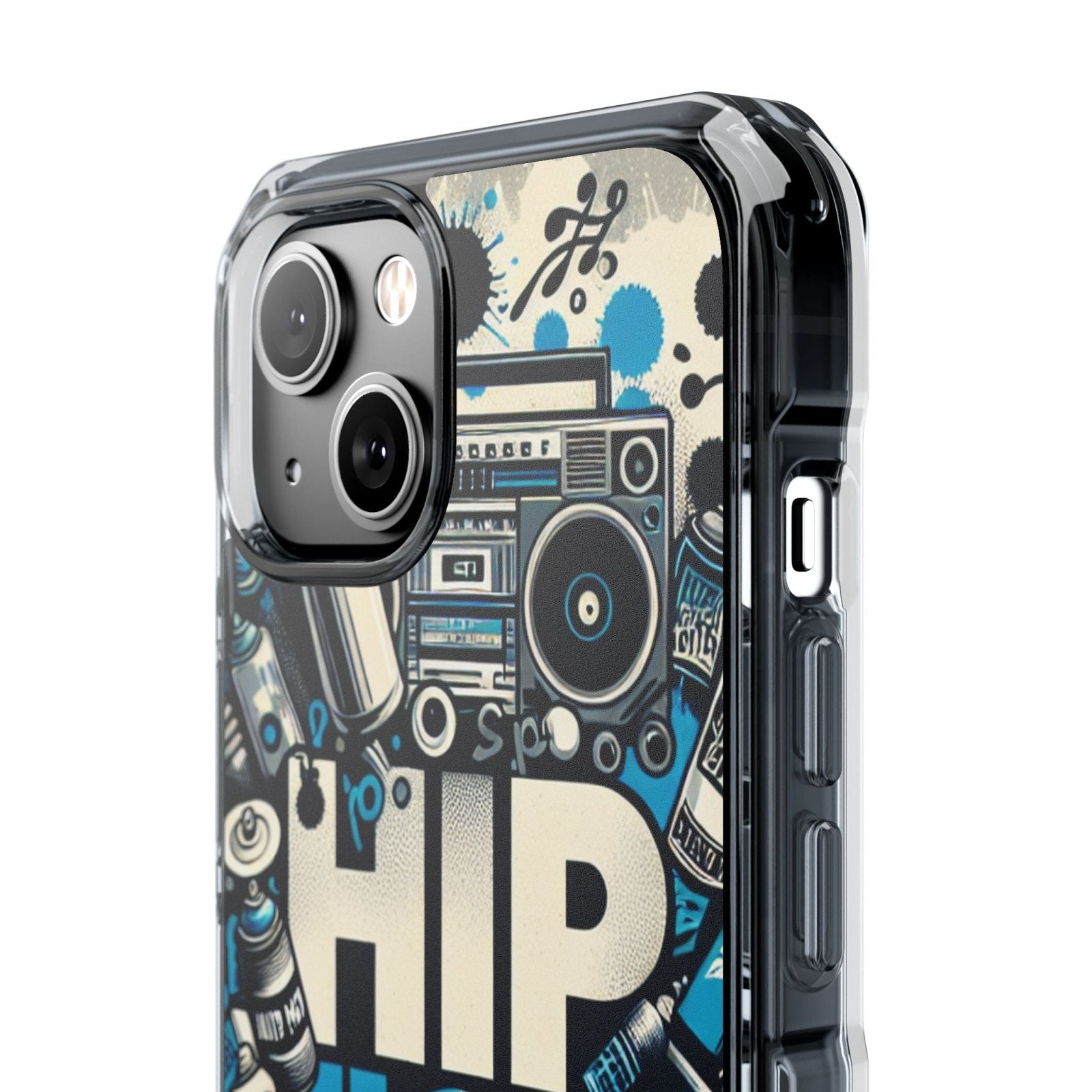 Hip Hop 90s Aesthetic Boom Box MagSafe Compatible Phone Case for Apple iPhone 14, iPhone 15 and iPhone 16, Graffiti Magnetic Phone Cases | US - Ohhh So Swag