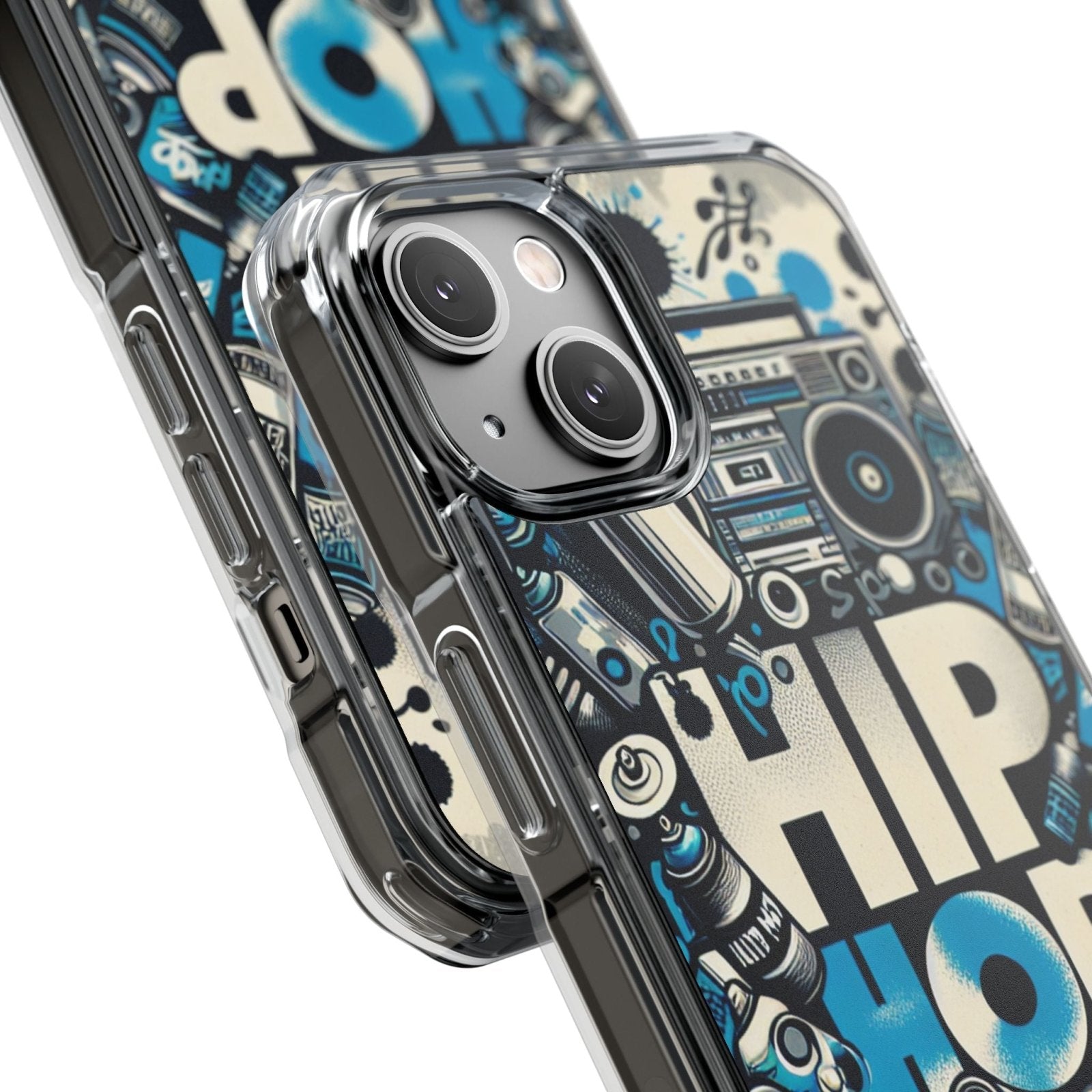 Hip Hop 90s Aesthetic Boom Box MagSafe Compatible Phone Case for Apple iPhone 14, iPhone 15 and iPhone 16, Graffiti Magnetic Phone Cases | US - Ohhh So Swag