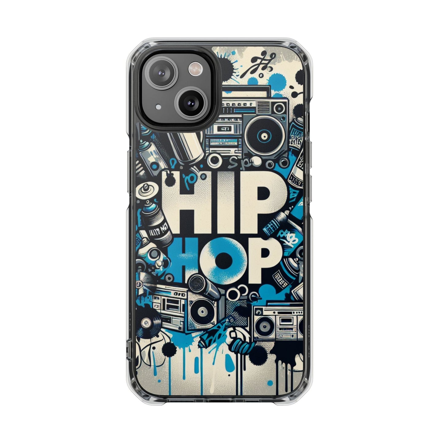 Hip Hop 90s Aesthetic Boom Box MagSafe Compatible Phone Case for Apple iPhone 14, iPhone 15 and iPhone 16, Graffiti Magnetic Phone Cases | US - Ohhh So Swag