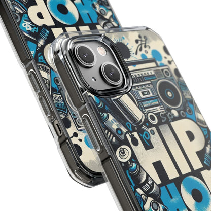 Hip Hop 90s Aesthetic Boom Box MagSafe Compatible Phone Case for Apple iPhone 14, iPhone 15 and iPhone 16, Graffiti Magnetic Phone Cases | US - Ohhh So Swag