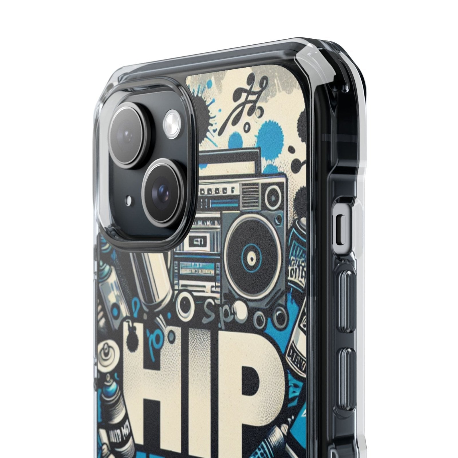 Hip Hop 90s Aesthetic Boom Box MagSafe Compatible Phone Case for Apple iPhone 14, iPhone 15 and iPhone 16, Graffiti Magnetic Phone Cases | US - Ohhh So Swag