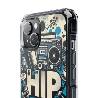 Hip Hop 90s Aesthetic Boom Box MagSafe Compatible Phone Case for Apple iPhone 14, iPhone 15 and iPhone 16, Graffiti Magnetic Phone Cases | US - Ohhh So Swag