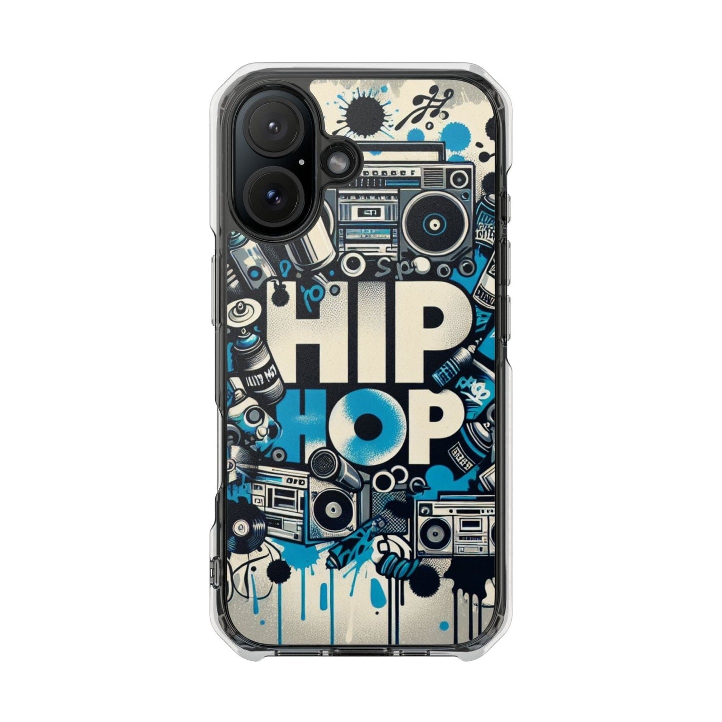 Hip Hop 90s Aesthetic Boom Box MagSafe Compatible Phone Case for Apple iPhone 14, iPhone 15 and iPhone 16, Graffiti Magnetic Phone Cases | US - Ohhh So Swag