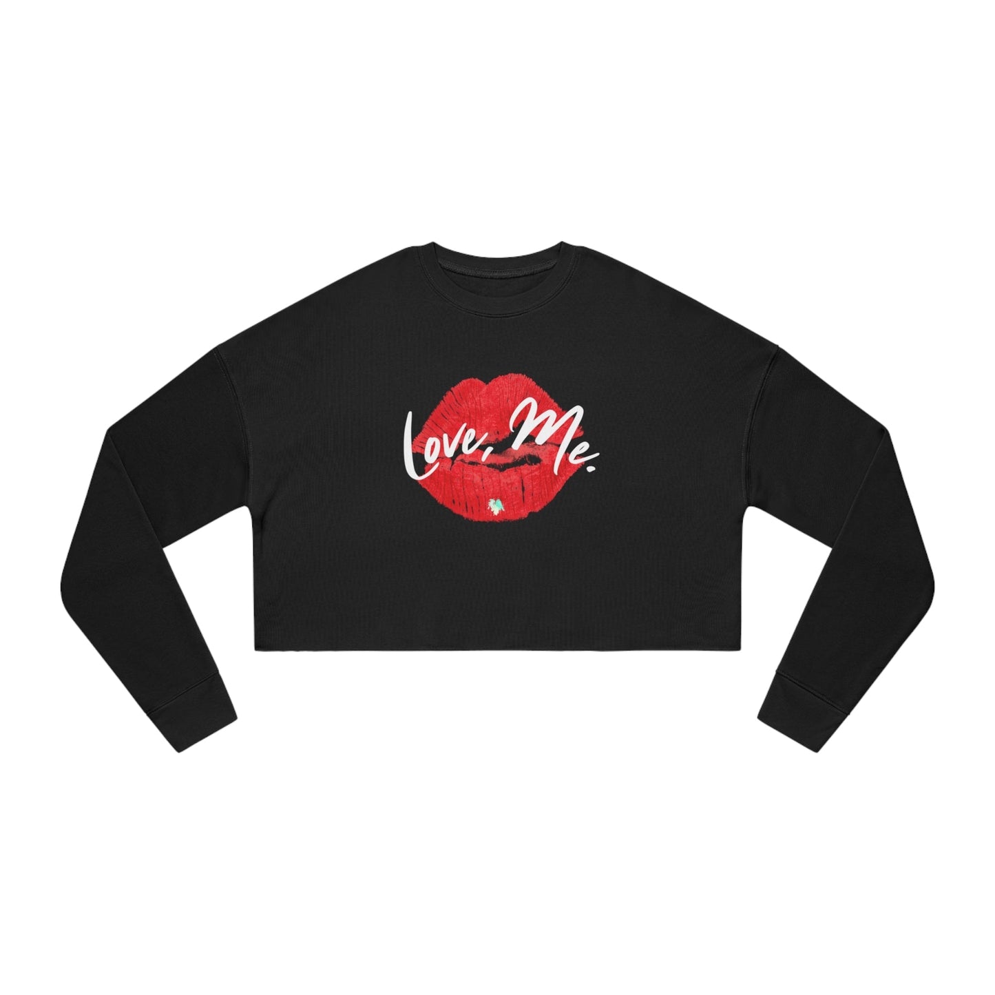 Black Crop Top Sweater with Red Lips | Ohhh So Swag