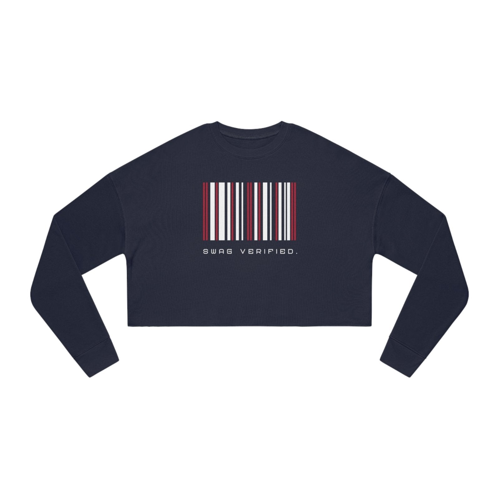 Long Sleeve Cropped Sweatshirt - Swag Verified. Barcode | US - Ohhh So Swag