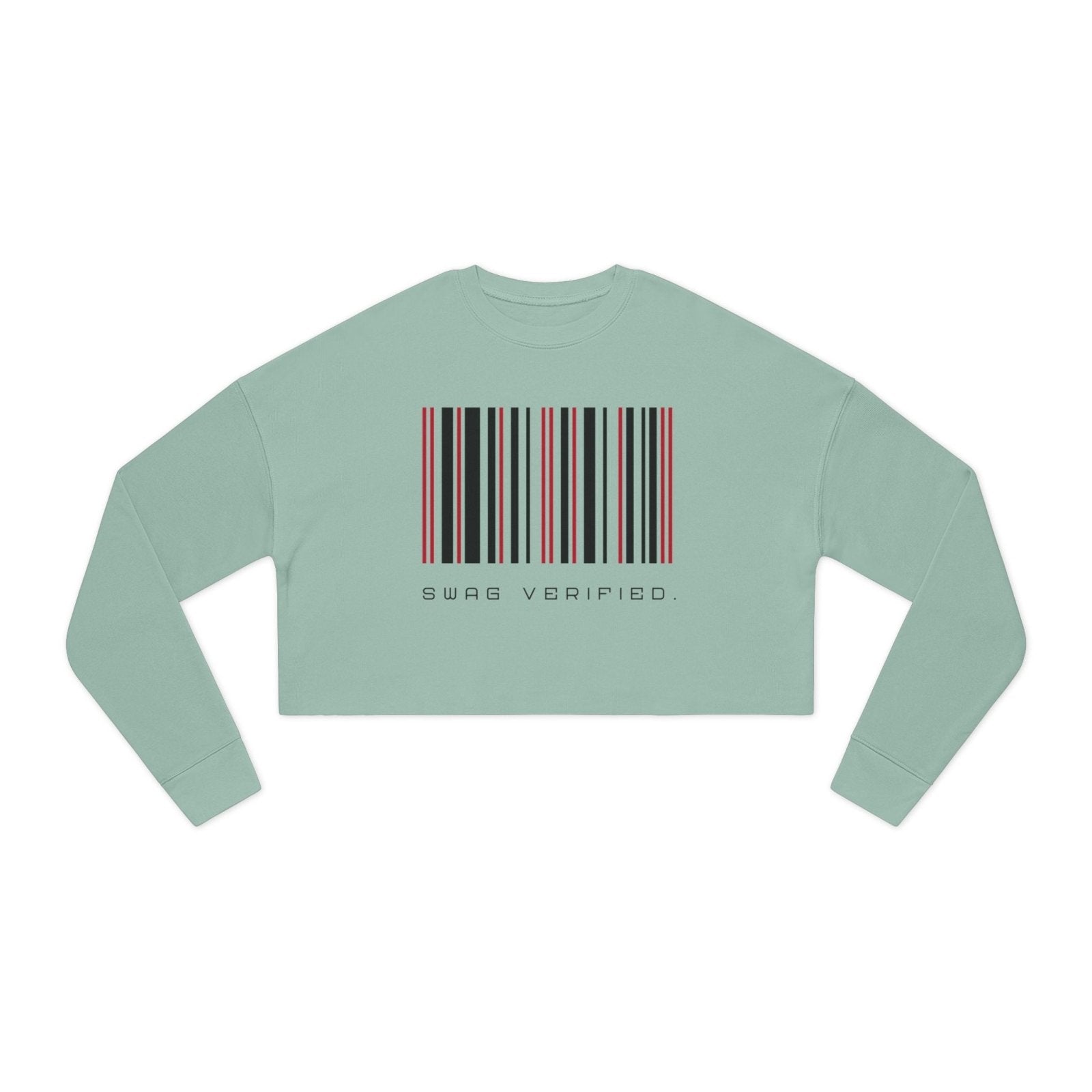 Long Sleeve Cropped Sweatshirt - Swag Verified. Barcode | US - Ohhh So Swag
