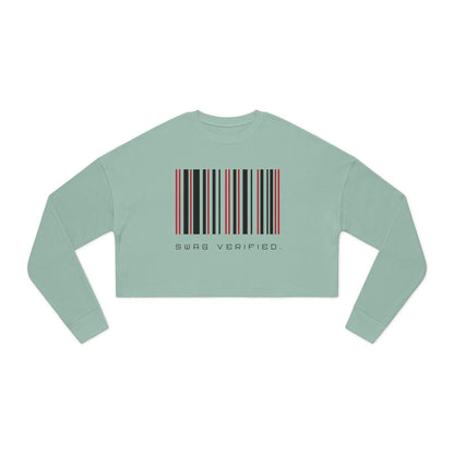 Long Sleeve Cropped Sweatshirt - Swag Verified. Barcode | US - Ohhh So Swag