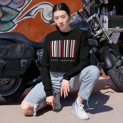 Long Sleeve Cropped Sweatshirt - Swag Verified. Barcode | US - Ohhh So Swag