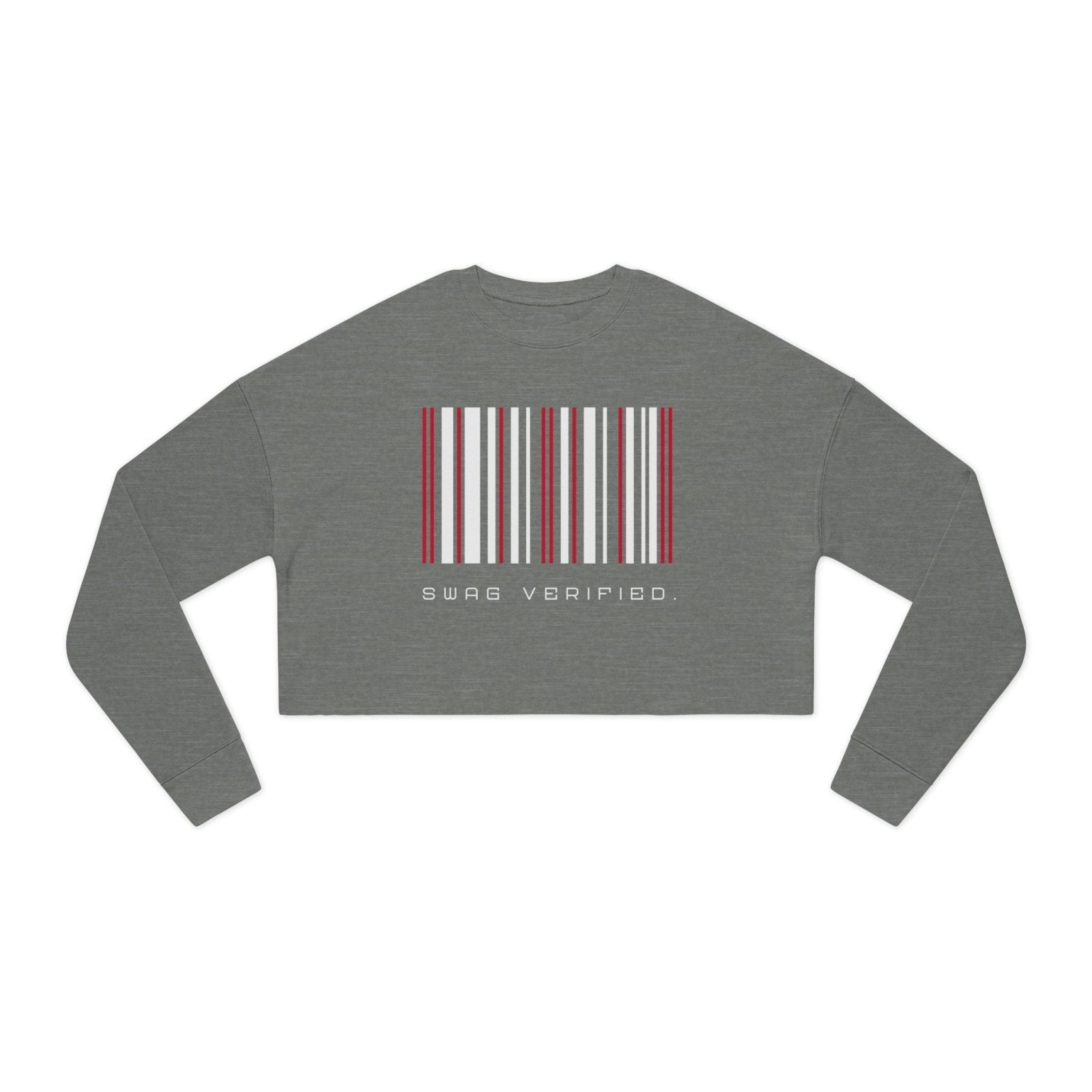 Long Sleeve Cropped Sweatshirt - Swag Verified. Barcode | US - Ohhh So Swag