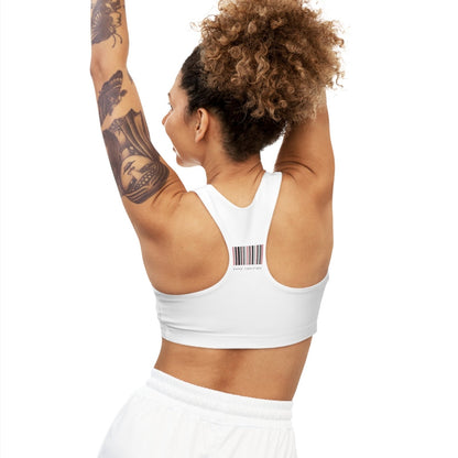 Medium Support White Sports Bra - Swag Verified. Barcode | US - Ohhh So Swag