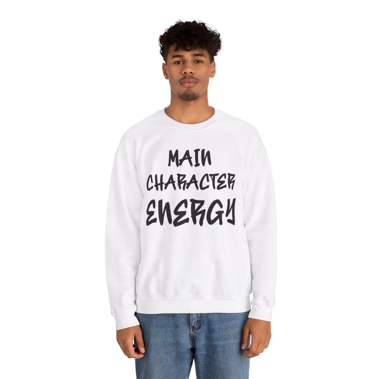 Men's and Women's Unisex Medium Heavy Crewneck Sweatshirt - Main Character Energy | US - Ohhh So Swag