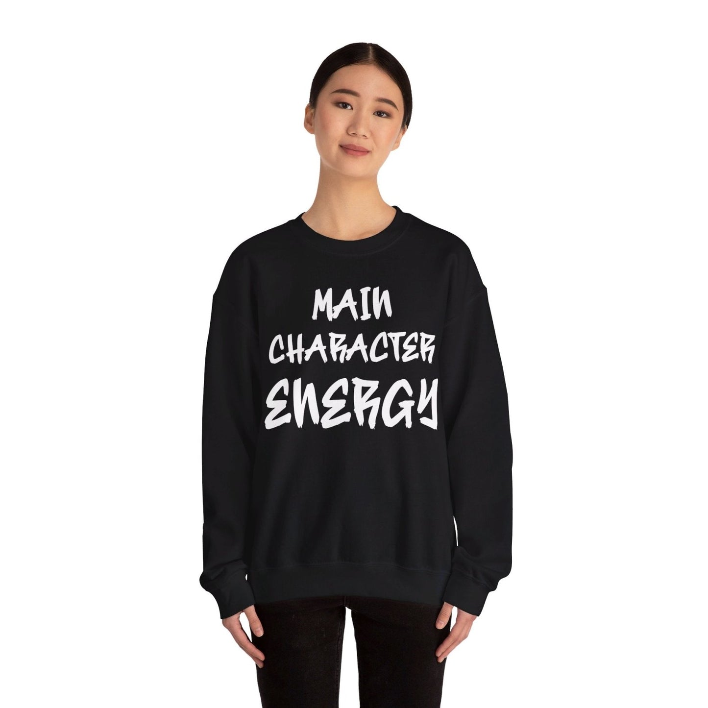 Men's and Women's Unisex Medium Heavy Crewneck Sweatshirt - Main Character Energy | US - Ohhh So Swag