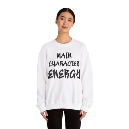 Men's and Women's Unisex Medium Heavy Crewneck Sweatshirt - Main Character Energy | US - Ohhh So Swag