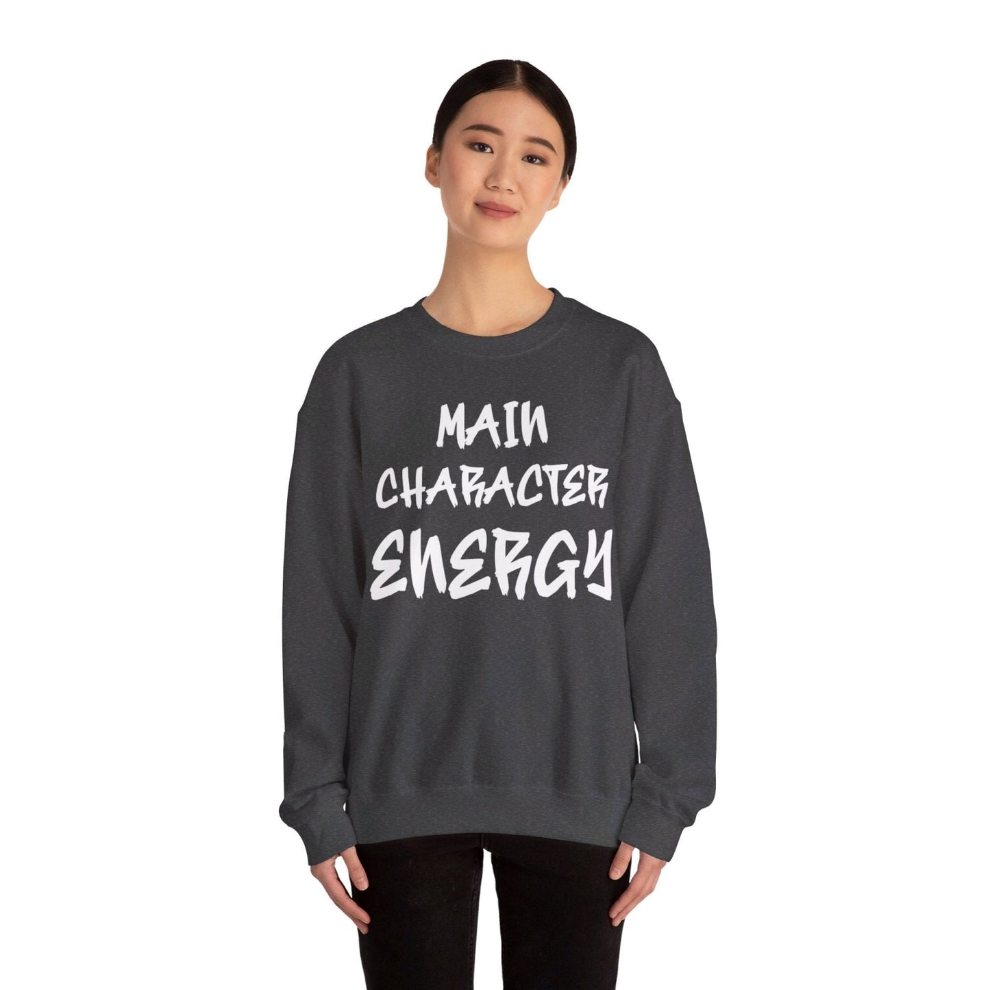 Men's and Women's Unisex Medium Heavy Crewneck Sweatshirt - Main Character Energy | US - Ohhh So Swag