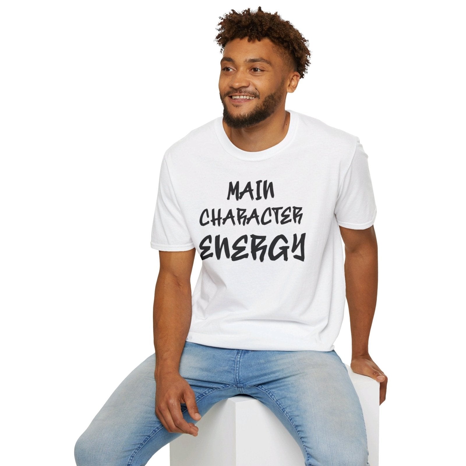 Men's and Women's Unisex Softstyle Short Sleeve Shirt - Main Character Energy | CA - Ohhh So Swag