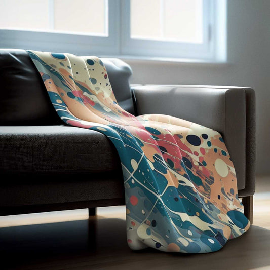 Muted Colorful Paint Splatter Throw Blanket 60 x 80 | SHIPS FROM USA - Ohhh So Swag