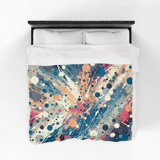 Muted Colorful Paint Splatter Throw Blanket 60 x 80 | US - Ohhh So Swag