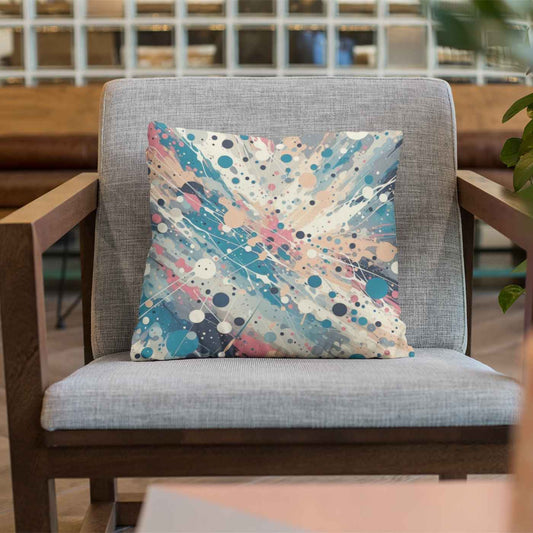 Muted Multicolor Paint Splatter Square Throw Pillow | SHIPS FROM USA - Ohhh So Swag