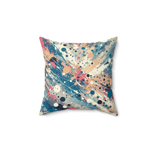 Muted Multicolor Paint Splatter Square Throw Pillow | US - Ohhh So Swag
