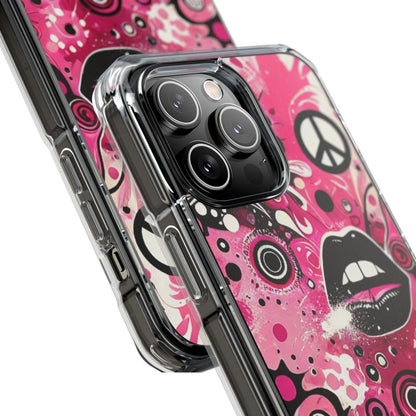 Pink Magnetic Phone Case, Paint Splatter Magsafe Compatible Phone Cases for Apple iPhone 14, iPhone 15 and iPhone 16, Lips Magnetic Cell Phone Cases | US - Ohhh So Swag