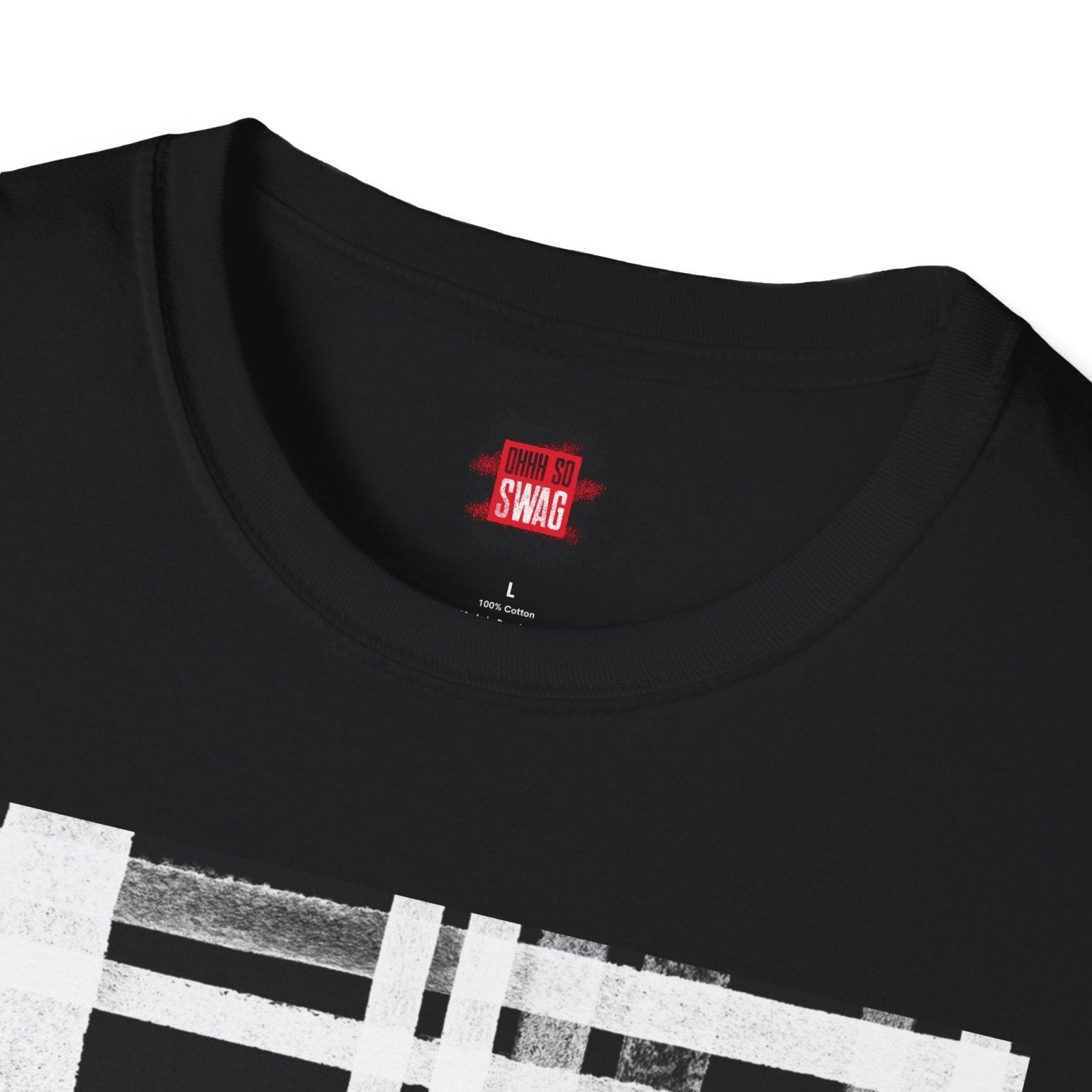 Plaid Print Graphic Tee for Men Women, Short Sleeve Cotton Unisex Streetwear Crew Neck T-Shirt, Black and White Tartan Print | US - Ohhh So Swag