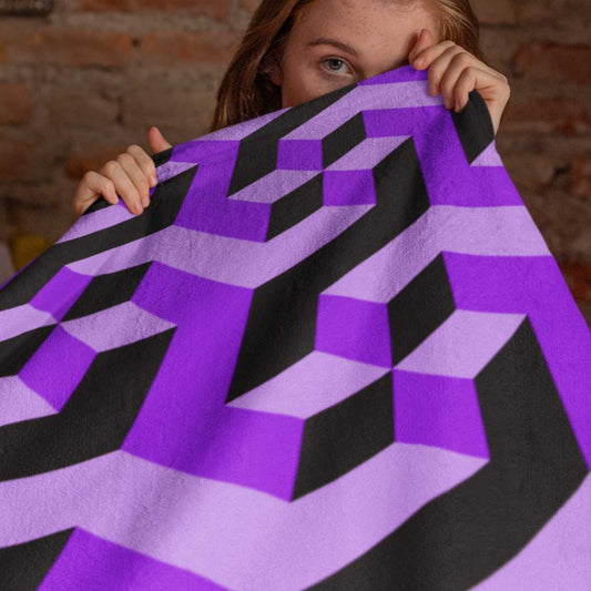 Purple Block Pattern Colorful Throw Blanket 60x80 | SHIPS FROM USA - Ohhh So Swag
