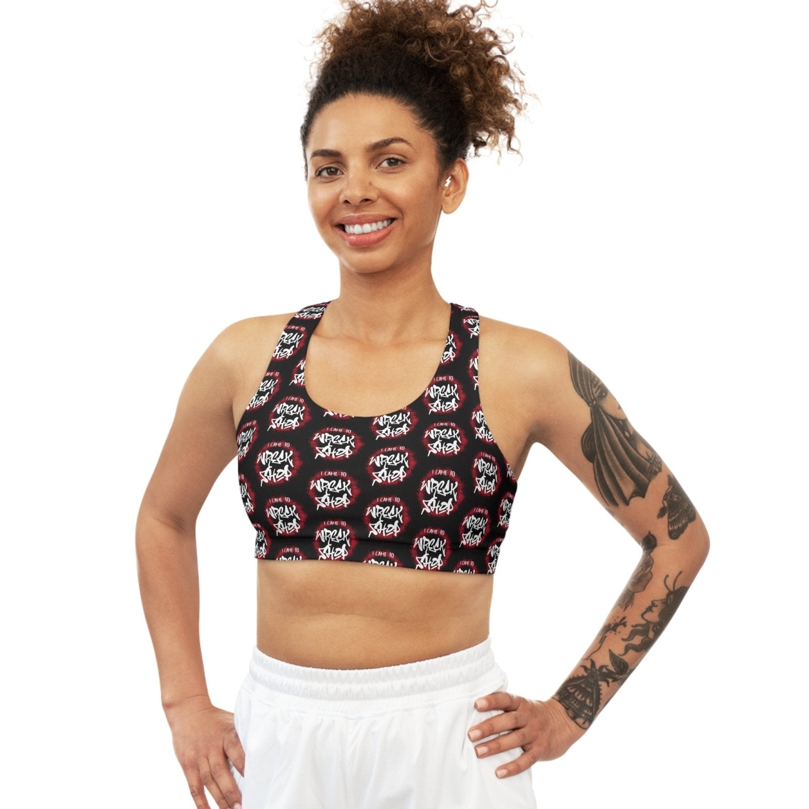 Seamless Sports Bra, Medium Support, Black – I Came to Wreck Shop | US - Ohhh So Swag